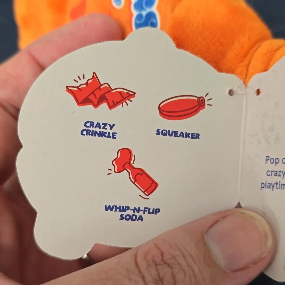 Bark Sunlicks Orange Soda Dog‎ Toy Size Small 0-20 Pounds NWT
